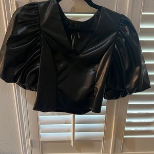 Black Puff Sleeve Top